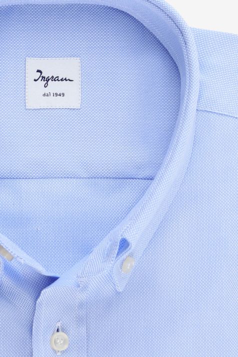 Camicia Uomo Ingram Classic Tinta unita 100% cotone collo Francese Manica lunga