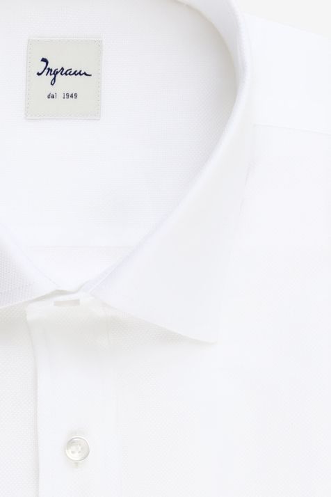 Camicia Uomo Ingram Classic Tinta unita 100% cotone collo Francese Manica lunga