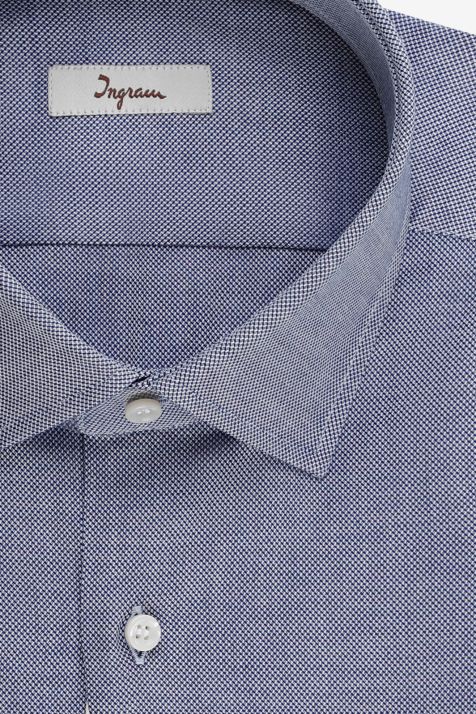 Camicia Uomo Ingram Regular Micro disegno 100% cotone collo Francese Manica lunga