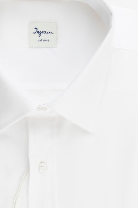 Camicia Uomo Ingram Classic Tinta unita 100% cotone collo Italiano Manica lunga