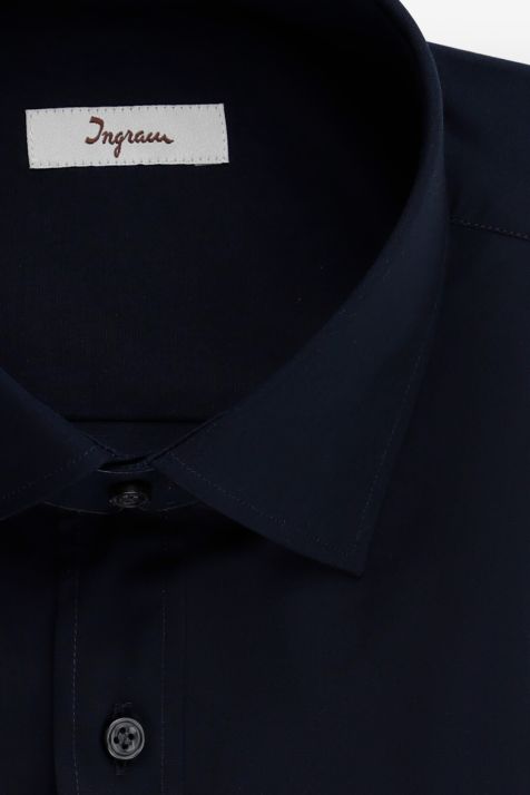 Camicia Uomo Ingram Classic Tinta unita 97% cotone 3% elastan collo Francese Manica lunga