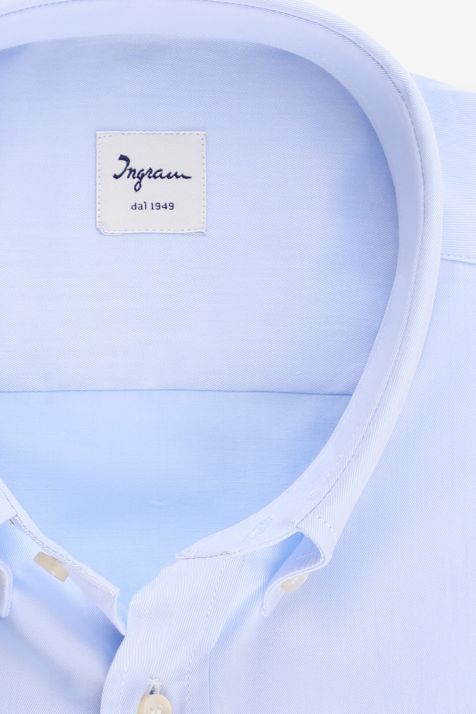 Camicia Uomo Ingram Classic Tinta unita 100% cotone collo Button down Manica lunga