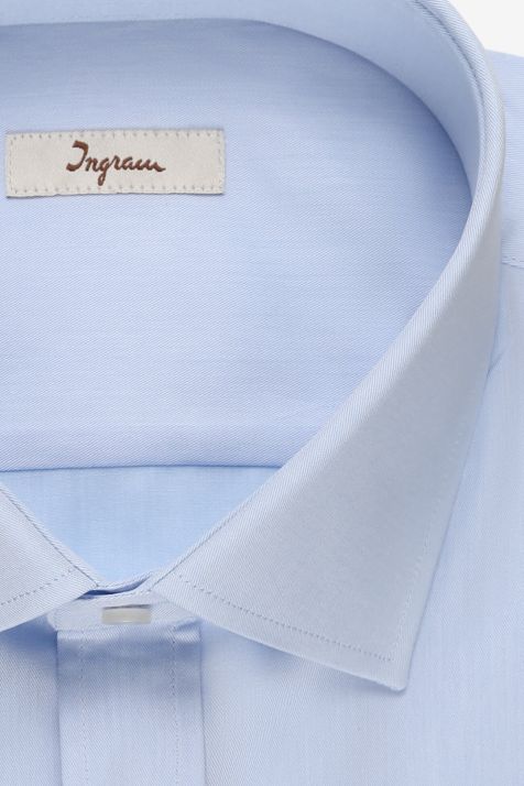 Camicia Uomo Ingram Classic Tinta unita 100% cotone collo Francese Manica lunga