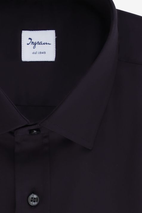 Camicia Uomo Ingram Classic Tinta unita 100% cotone collo Francese Manica lunga