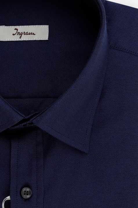 Camicia Uomo Ingram Classic Tinta unita 100% cotone collo Italiano Manica lunga