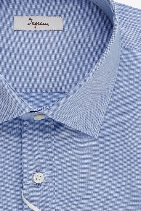 Camicia Uomo Ingram Classic Tinta unita 100% cotone collo Francese Manica lunga