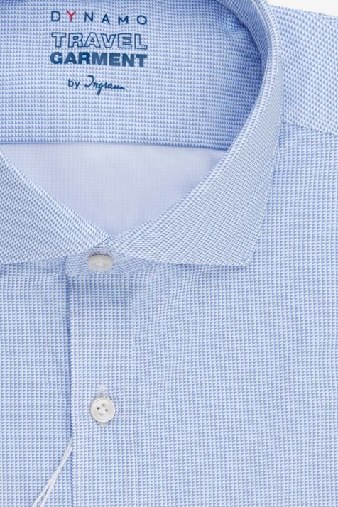 Camicia Uomo Ingram Slim Micro disegno 73% poliamide 27% elastan collo Francese Manica lunga