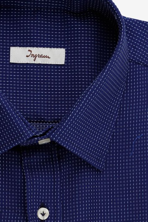 Camicia Uomo Ingram Classic Micro disegno 100% cotone collo Italiano Manica lunga