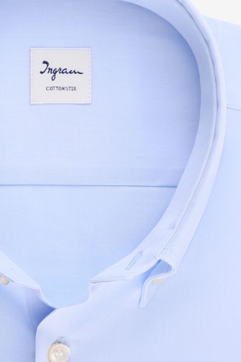 Camicia Uomo Ingram Classic No Stiro Tinta unita 100% cotone collo Button down Manica lunga