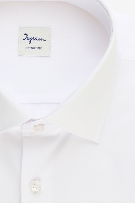 Camicia Uomo Ingram Classic No Stiro Tinta unita 100% cotone collo Francese Manica lunga