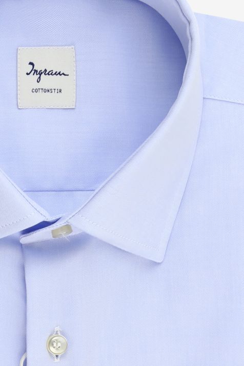 Camicia Uomo Ingram Classic No Stiro Tinta unita 100% cotone collo Francese Manica lunga