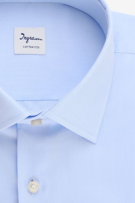 Camicia Uomo Ingram Classic No Stiro Tinta unita 100% cotone collo Francese Manica lunga
