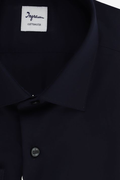 Camicia Uomo Ingram Slim No Stiro Tinta unita 100% cotone collo Francese Manica lunga