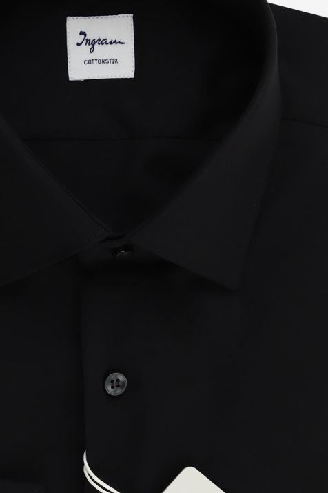 Camicia Uomo Ingram Slim Tinta unita 100% cotone collo Francese Manica lunga