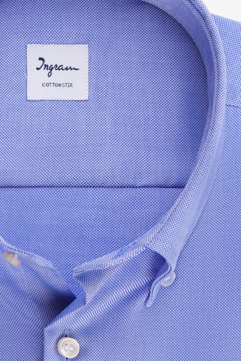 Camicia Uomo Ingram Classic No Stiro Tinta unita 100% cotone collo Button down Manica lunga