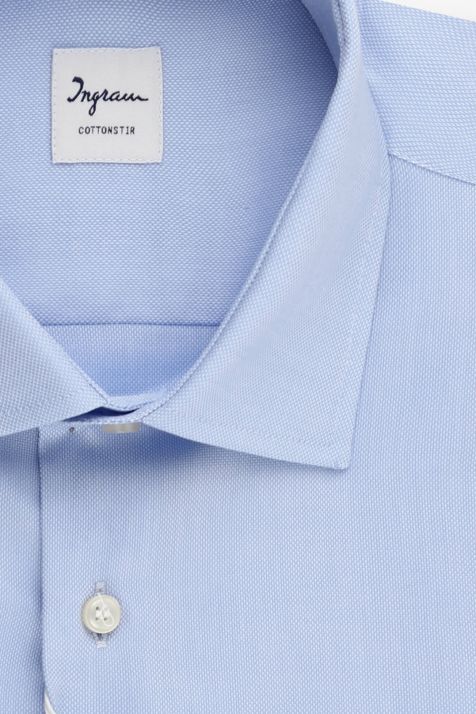 Camicia Uomo Ingram Classic No Stiro Tinta unita 100% cotone collo Francese Manica lunga