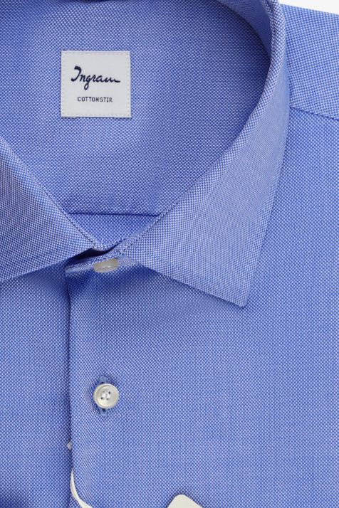 Camicia Uomo Ingram Classic No Stiro Tinta unita 100% cotone collo Francese Manica lunga