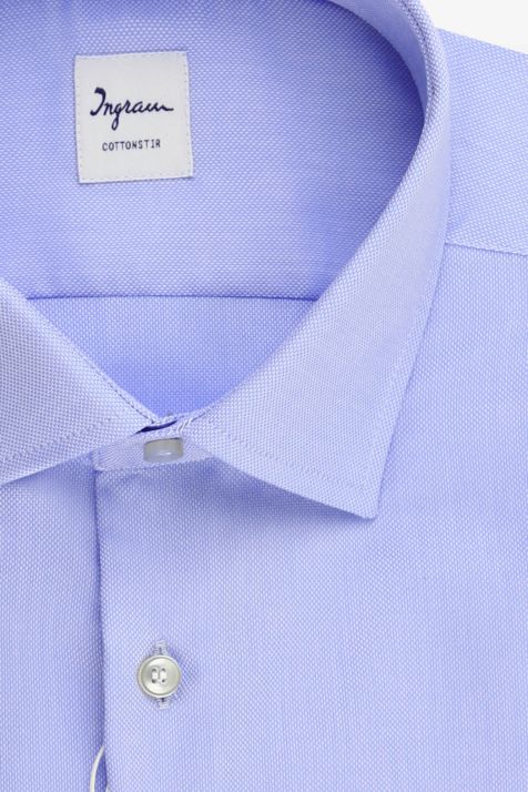 Camicia Uomo Ingram Regular No Stiro Tinta unita 100% cotone collo Francese Manica lunga