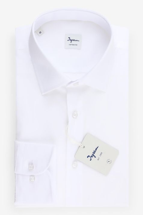 Camicia Uomo Ingram Classic No Stiro Tinta unita 100% cotone collo Francese Manica lunga