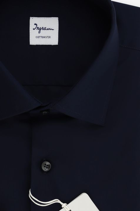 Camicia Uomo Ingram Classic No Stiro Tinta unita 100% cotone collo Francese Manica lunga
