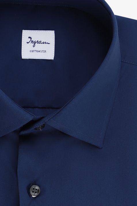Camicia Uomo Ingram Classic No Stiro Tinta unita 100% cotone collo Francese Manica lunga