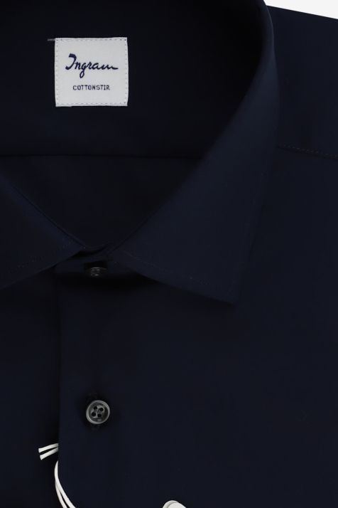 Camicia Uomo Ingram Regular No Stiro Tinta unita 100% cotone collo Francese Manica lunga