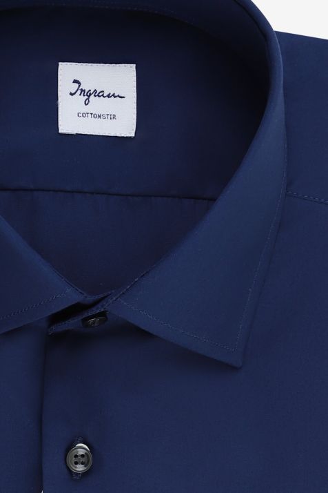 Camicia Uomo Ingram Regular No Stiro Tinta unita 100% cotone collo Francese Manica lunga