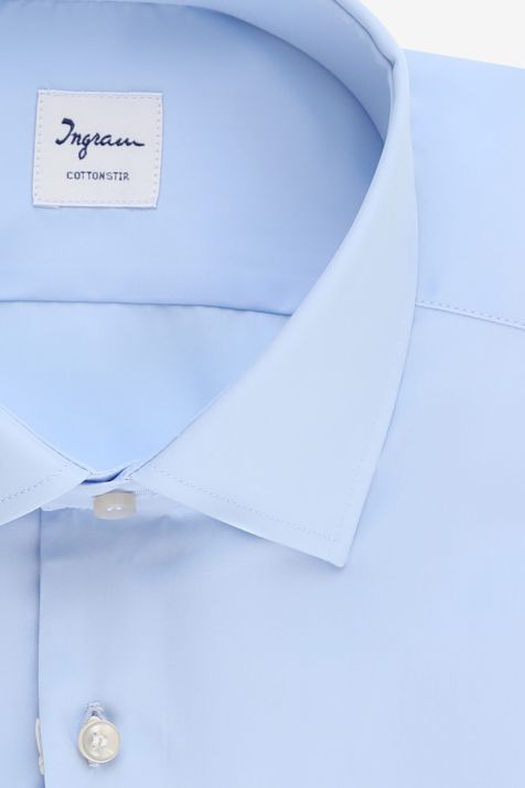 Camicia Uomo Ingram Regular No Stiro Tinta unita 100% cotone collo Francese Manica lunga