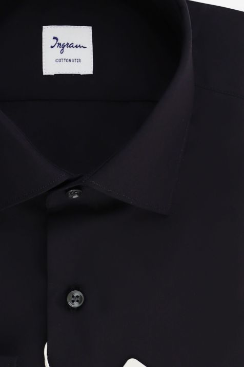 Camicia Uomo Ingram Slim No Stiro Tinta unita 100% cotone collo Francese Manica lunga