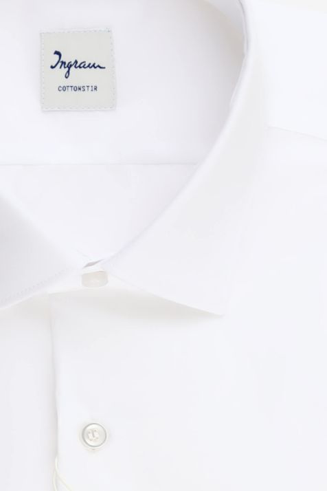 Camicia Uomo Ingram Slim No Stiro Righe 100% cotone collo Francese Manica lunga