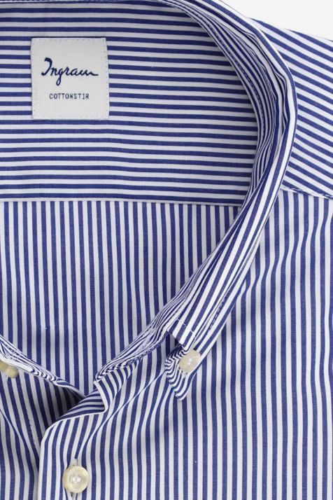 Camicia Uomo Ingram Regular No Stiro Righe 100% cotone collo Button down Manica lunga
