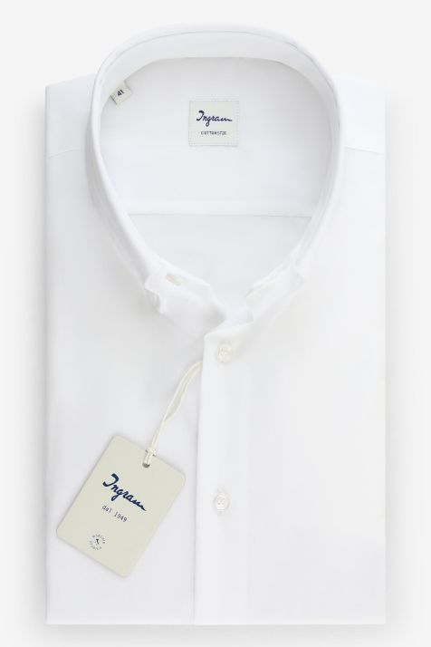 Camicia Uomo Ingram Classic No Stiro Tinta unita 100% cotone collo Button down Manica lunga