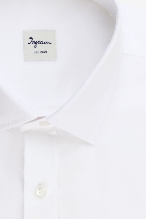 Camicia Uomo Ingram Classic Tinta unita 100% cotone collo Francese Manica lunga