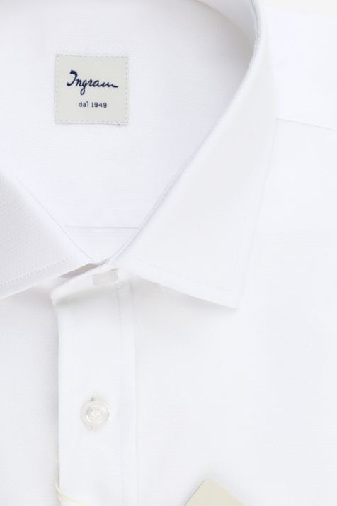 Camicia Uomo Ingram Classic Tinta unita 100% cotone collo Francese Manica lunga