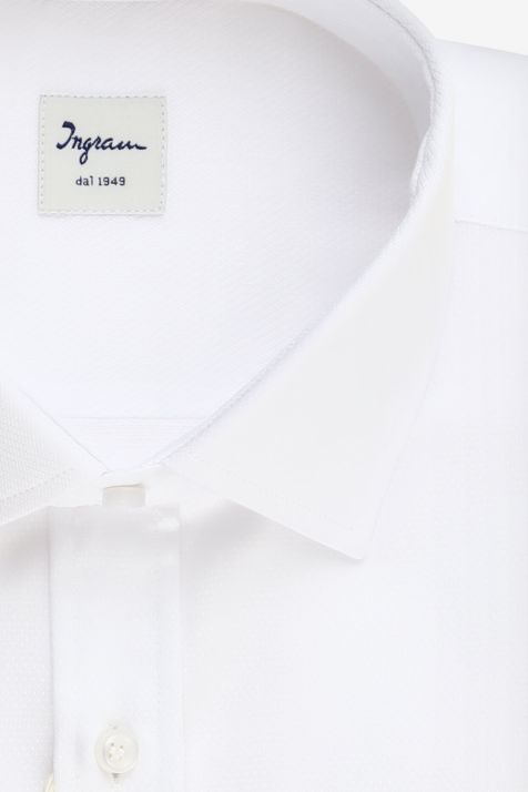 Camicia Uomo Ingram Classic Micro disegno 100% cotone collo Francese Manica lunga