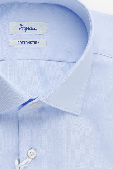 Camicia Uomo Ingram Slim No Stiro Tinta unita 100% cotone collo Francese Manica lunga
