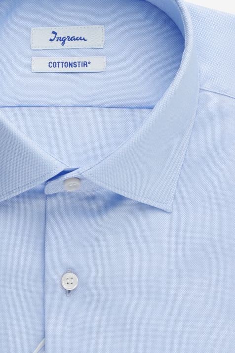 Camicia Uomo Ingram Slim Tinta unita 100% cotone collo Italiano Manica lunga