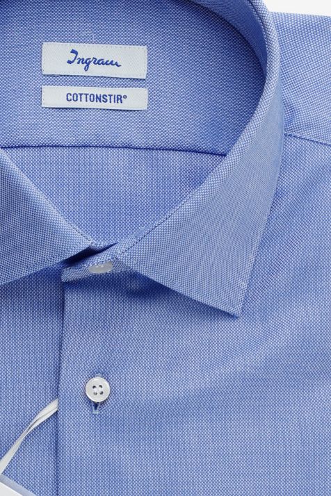 Camicia Uomo Ingram Slim No Stiro Tinta unita 100% cotone collo Francese Manica lunga
