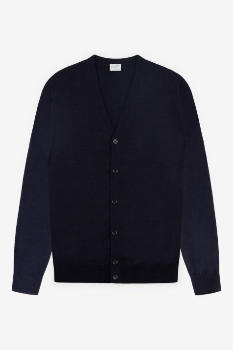 Maglia Uomo Enzo Mantovani Cardigan Classic Tinta unita 100% Lana merino Extra Fine