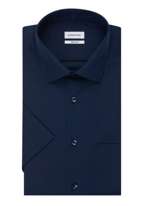 Camicia Uomo Seidensticker Classic Tinta unita 100% cotone collo Italiano Manica corta