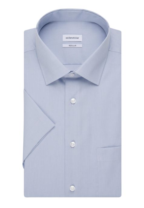 Camicia Uomo Seidensticker Regular No Stiro Tinta unita collo Italiano Manica corta