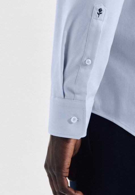 Camicia Uomo Seidensticker Regular No Stiro Tinta unita collo Italiano Manica lunga