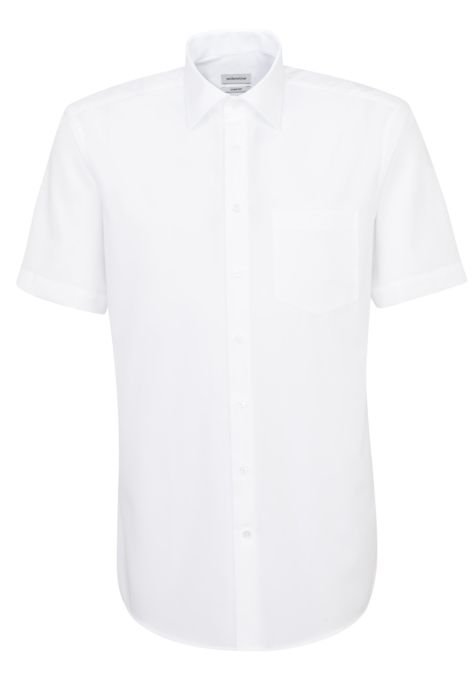 Camicia Uomo Seidensticker Comfort No Stiro Tinta unita collo Italiano Manica corta