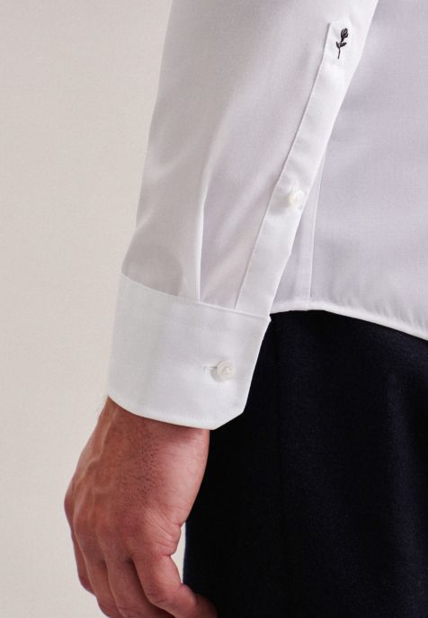 Camicia Uomo Seidensticker Slim No Stiro Tinta unita collo Italiano Manica lunga