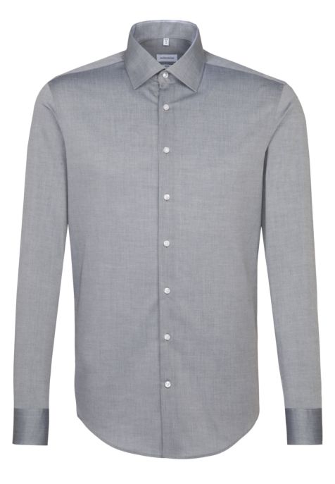 Camicia Uomo Seidensticker Slim No Stiro Tinta unita collo Italiano Manica lunga