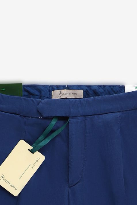 Pantalone Uomo B-Settecento Bermuda Slim Tinta unita 50% cotone 44%ly 4% seta 2% ea
