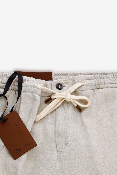 Pantalone Uomo B-Settecento Chino Slim Tinta unita 100% lino