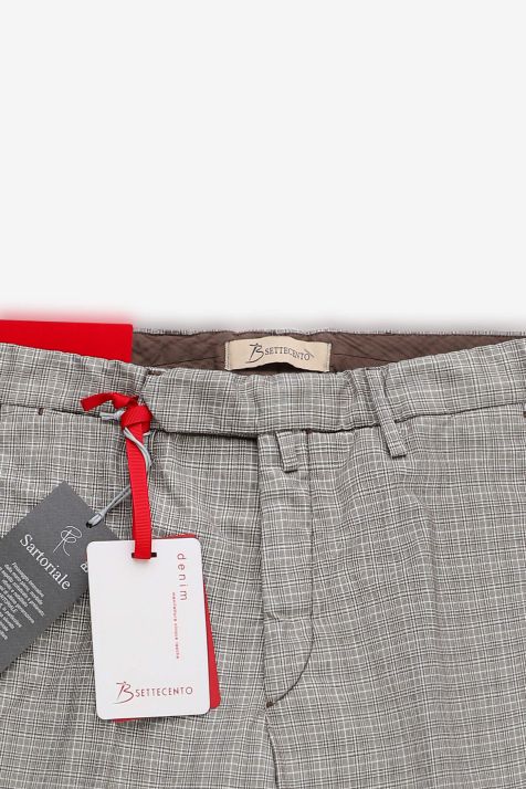 Pantalone Uomo B-Settecento Chino Slim Micro disegno 50%  47% poli 3% ea