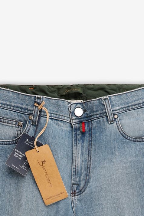 Pantalone Uomo B-Settecento 5 tasche Slim Tinta unita 98% cotone 2% ea