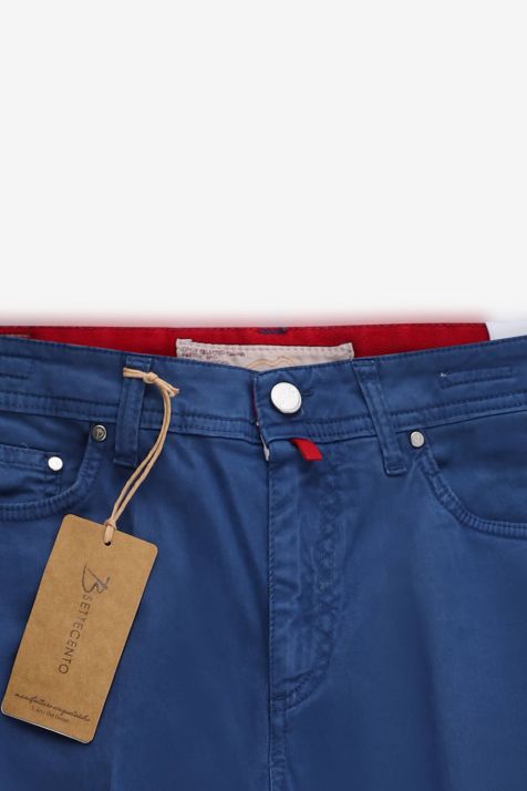 Pantalone Uomo B-Settecento 5 tasche Slim Tinta unita 50% cotone 44%ly 4% seta 2% ea